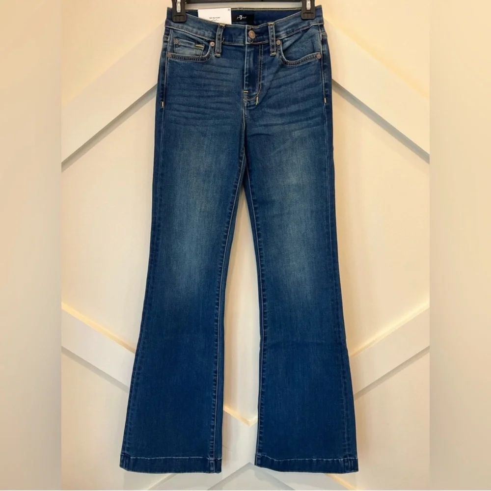 7 For All Mankind Dojo Original Jeans Women's Flare Leg Trousers NWT Size 25 AUM